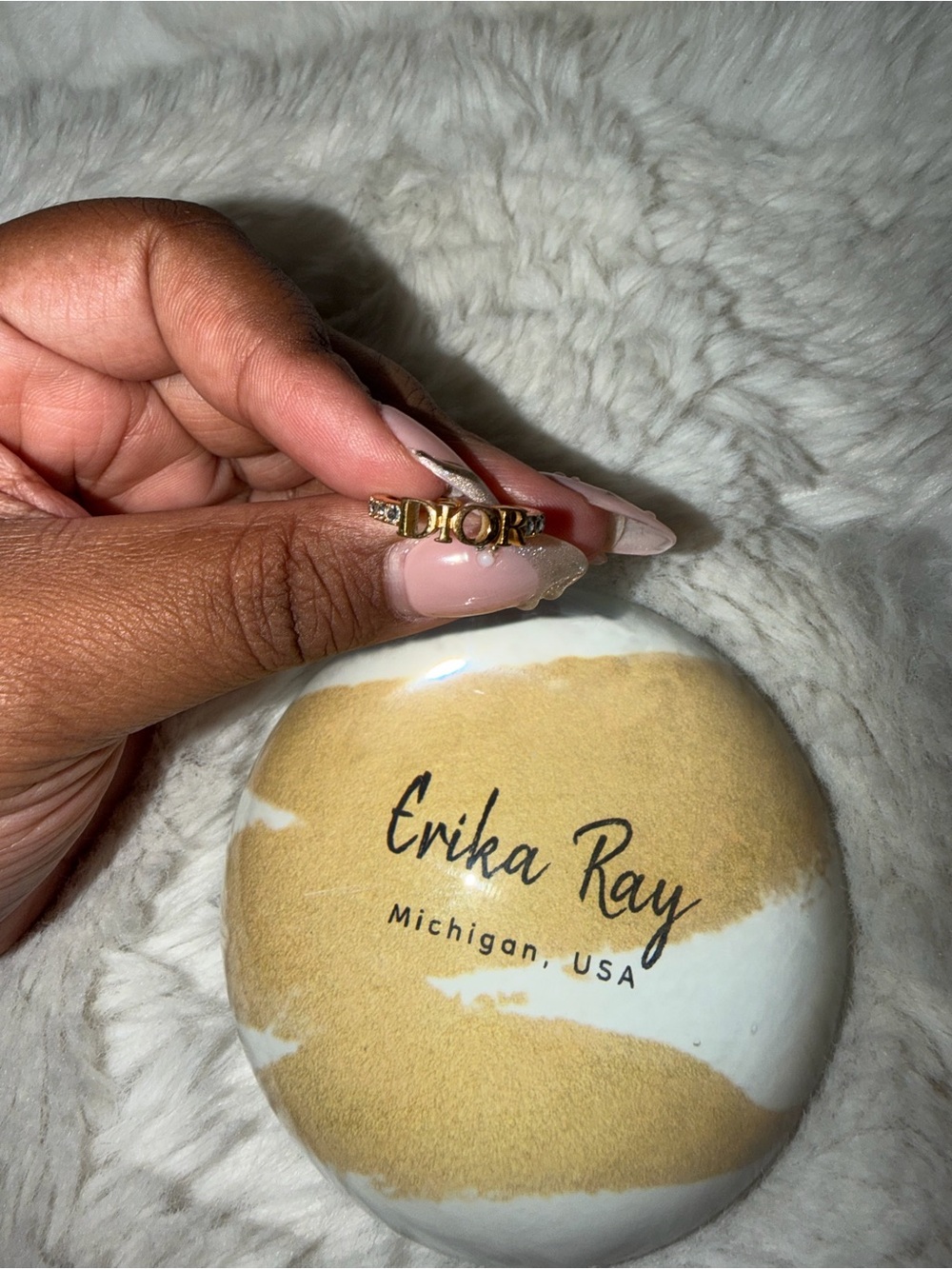 Dior Gold Metal Revolution Ring- SIZE SMALL - Picture 2 of 8